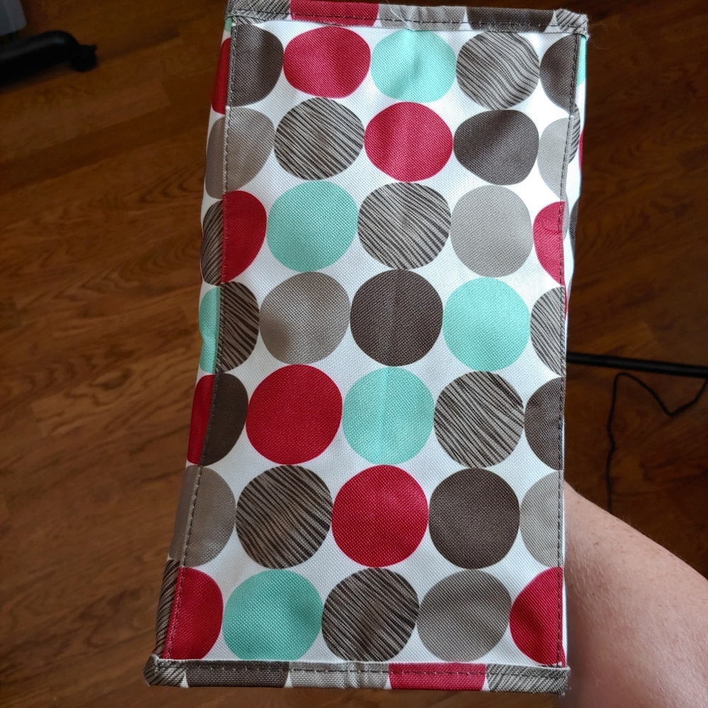 Thirty One Rectangular Spotted Open Tote Euc - image 6